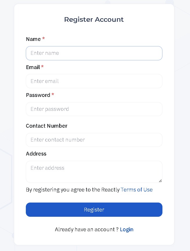Step-by-step registration form design for internship training in Coimbatore tech projects
